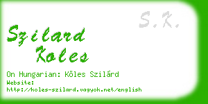 szilard koles business card
